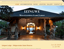 Tablet Screenshot of izingwelodge.com